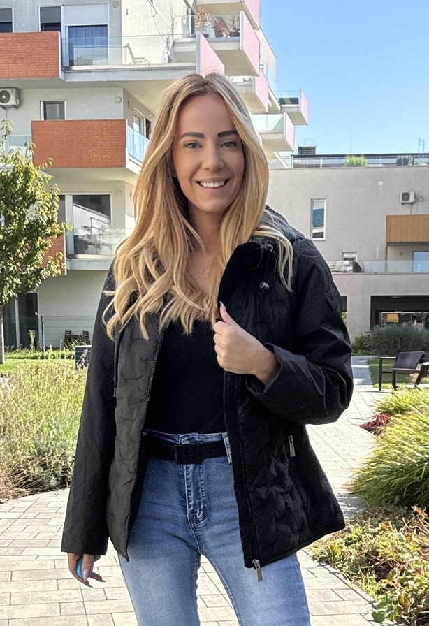 Hajni kabát fekete – Innova Fashion